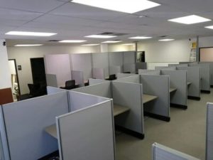 empty office cubicles