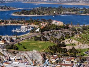 san diego bay and beaches aerial view