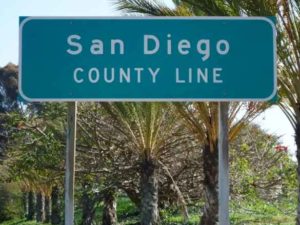 san diego county line sign