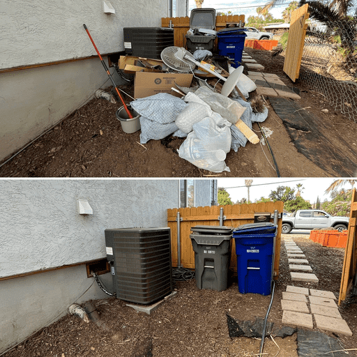 Before and After La Mesa, CA Trash Pile Removal
