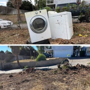 old washer dryer appliance removal before and after